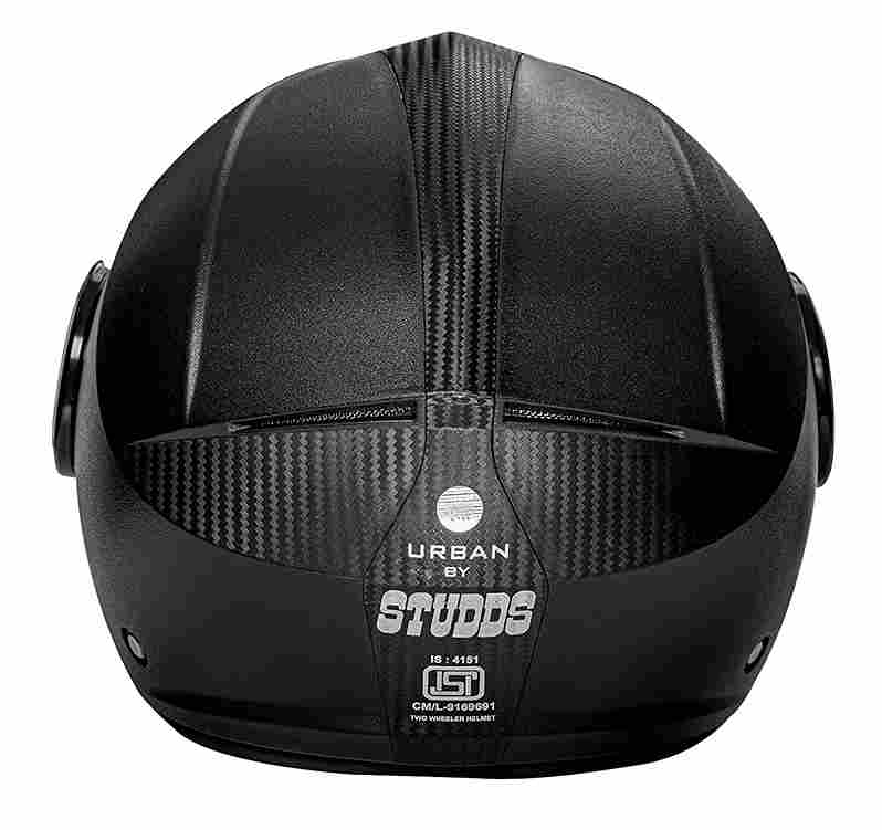 Studds Urban Black with Black Strip Open Face Helmet (L)