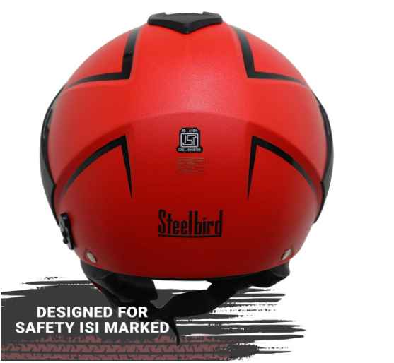 Steelbird SB-33 ARM 7Wings ISI Certified Open Face Helmet with Peak Cap