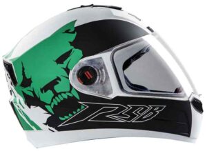 Steelbird-SBA-1-Beast-Matt-White-with-Green-with-Plain-Visor