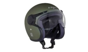 Vega Jet W/Visor Dull Army Green Helmet-L